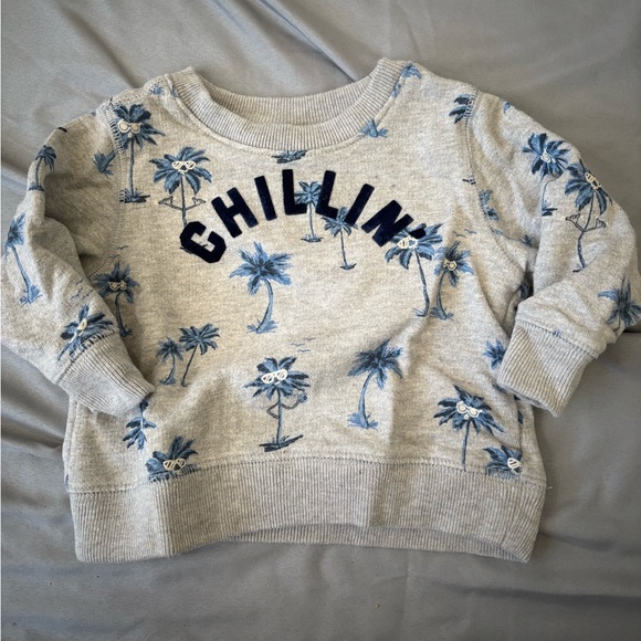 OshKosh B'gosh Other - OshKosh B'gosh Grey Sweatshirt with Blue Palm Detail